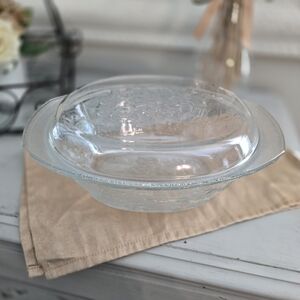 Princess House Fantasia Crystal 3QT Oval Covered Casserole Baking Dish w/ Lid